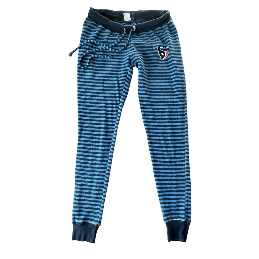 Houston Texans Striped Pajama Jogger Pants Womens S Blue Sleepwear NFL Game Day